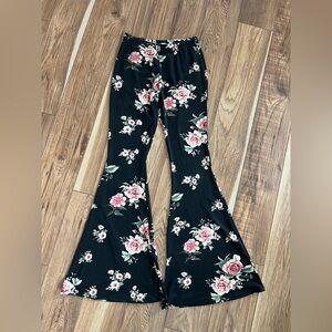 Nu Label Floral Flare Super Soft Stretchy Pants - Medium